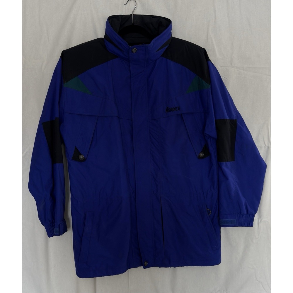 Nordica Classic‎ Men L Blue Vented Storable Hood Adjustable Waist Outdoor Jacket